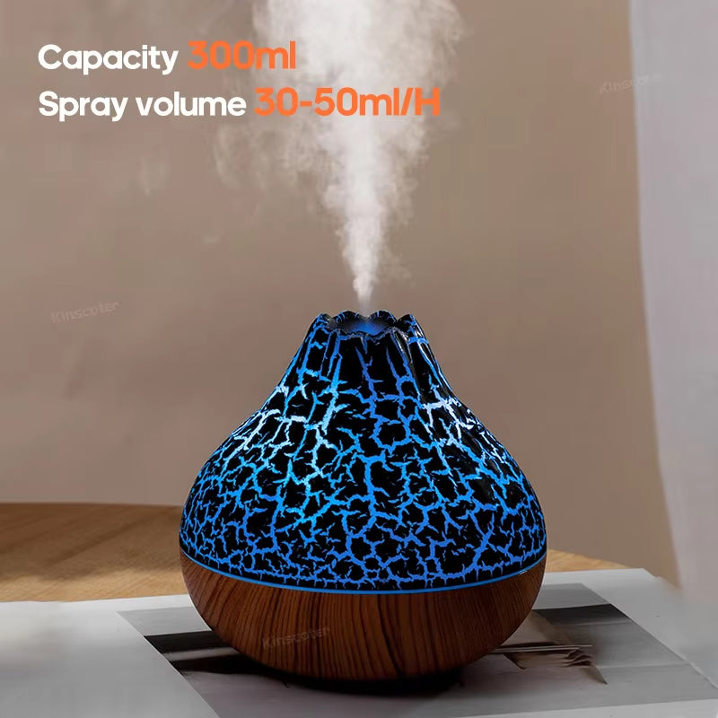  300ML Volcano Mist Diffuser – Air Purifier & Freshener with 7-Color LED Night Light