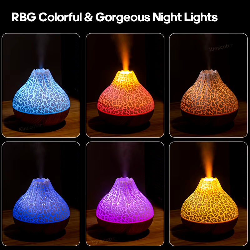  300ML Volcano Mist Diffuser – Air Purifier & Freshener with 7-Color LED Night Light