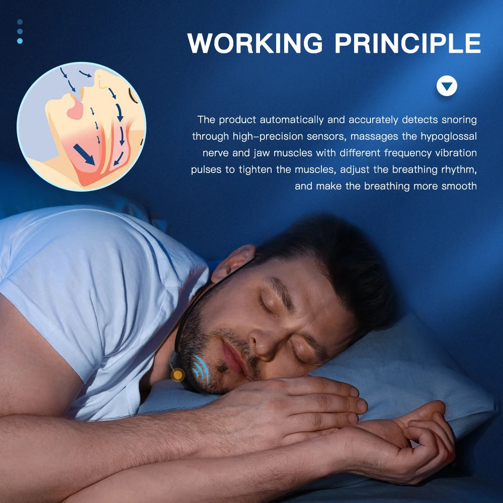 Smart EMS Anti-Snoring Device – Portable Sleep Apnea Aid