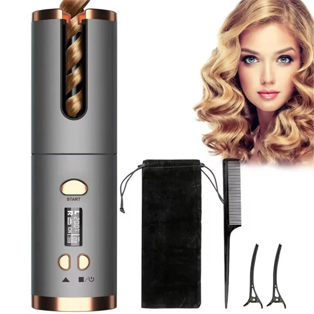 CORDLESS PORTABLE AUTOMATIC HAIR CURLER