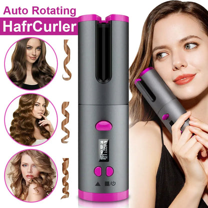 CORDLESS PORTABLE AUTOMATIC HAIR CURLER